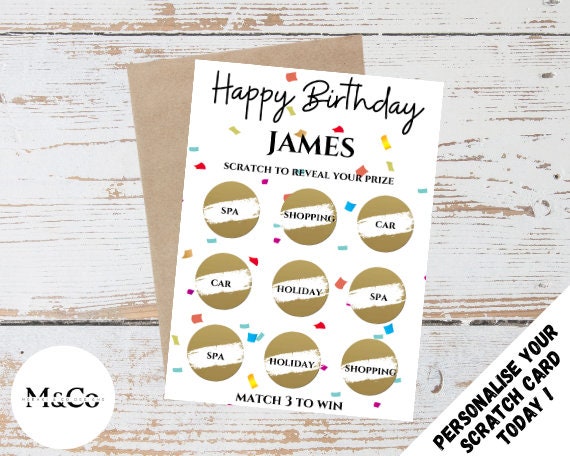 Birthday Personalised Scratch Card