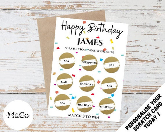 Birthday Personalised Scratch Card