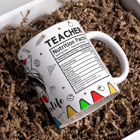 Teacher Nutrition Facts Mug