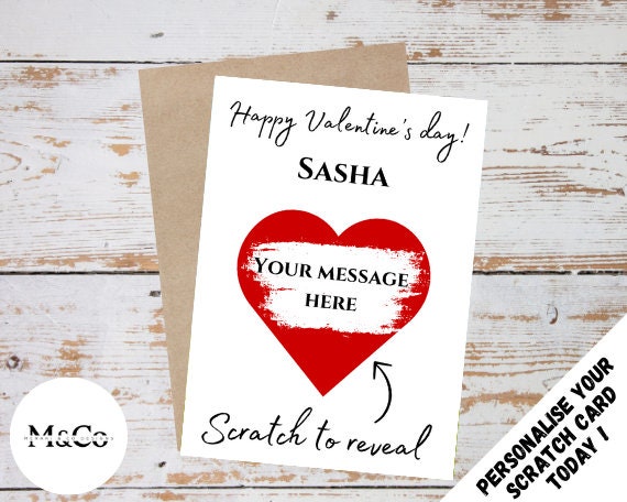 Valentines Day - Personalised Scratch Card