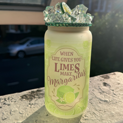 When Life gives Limes Glass Tumbler