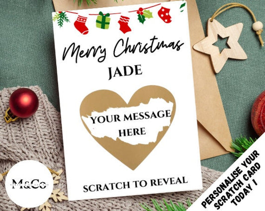Christmas bunting - Personalised Scratch Card