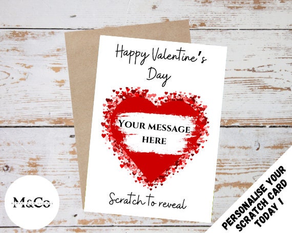 Valentines Day - Personalised Scratch Card