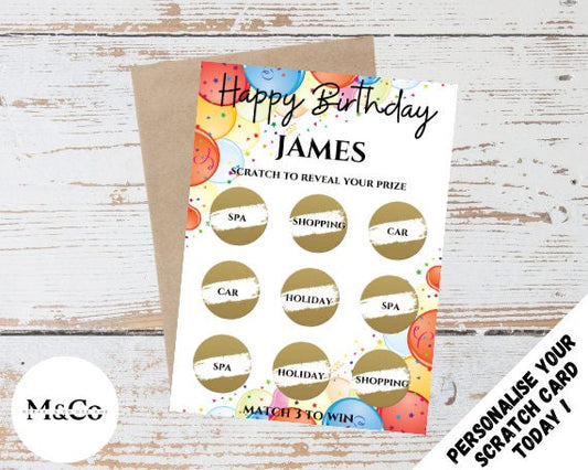Birthday Celebration - Personalised Scratch card