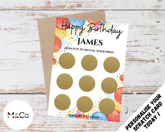 Birthday Celebration - Personalised Scratch card