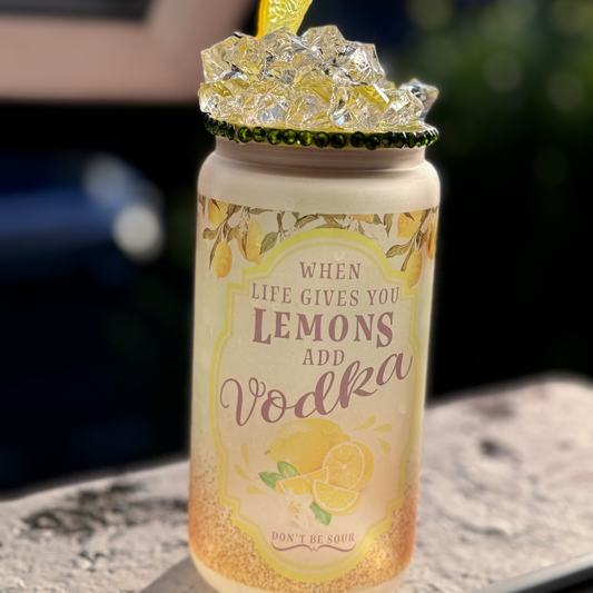 When Life gives Lemons Glass Tumbler