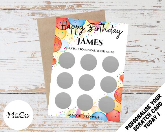 Birthday Celebration - Personalised Scratch card