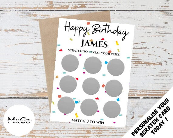 Birthday Personalised Scratch Card