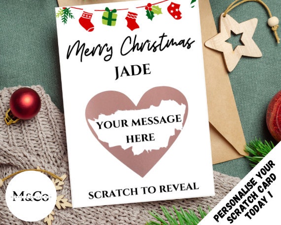 Christmas bunting - Personalised Scratch Card