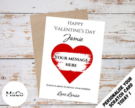 Valentines Day - Personalised Scratch Card