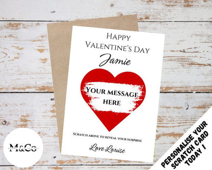 Valentines Day - Personalised Scratch Card