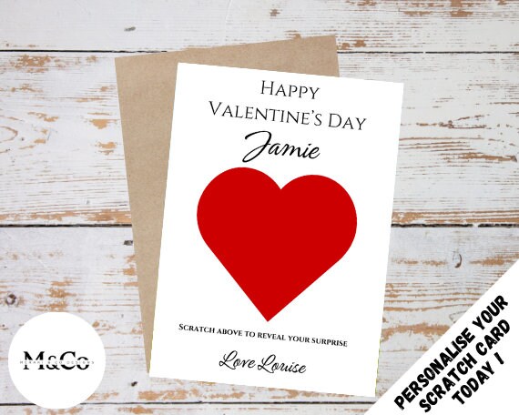 Valentines Day - Personalised Scratch Card