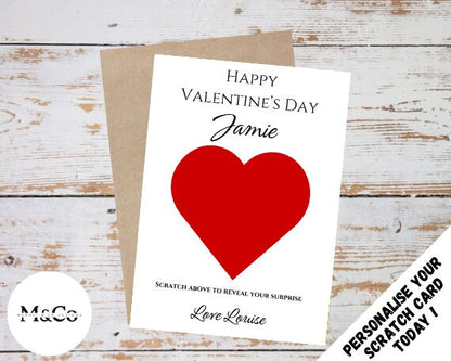 Valentines Day - Personalised Scratch Card