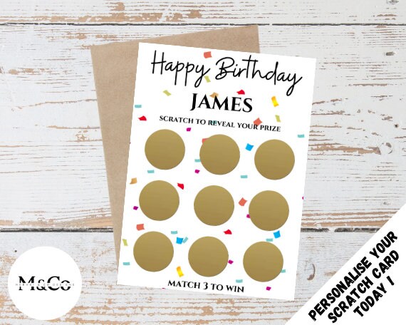Birthday Personalised Scratch Card