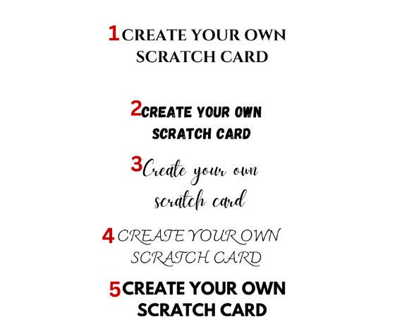 Create your own - Valentines Day Personalised Scratch cards - Love scratch card- Create Your Own Scratch Off