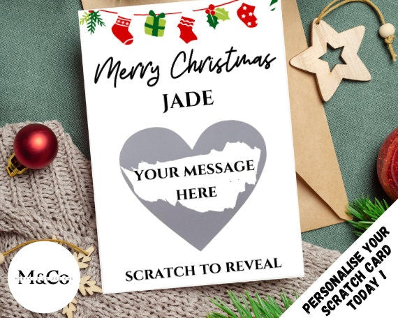 Christmas bunting - Personalised Scratch Card